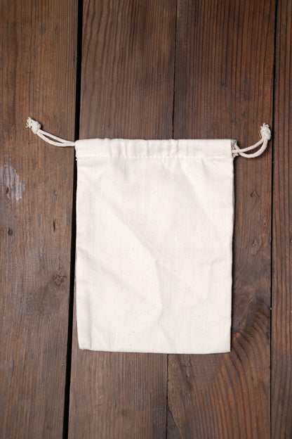 8x10 Inches Reusable Eco-Friendly Double Drawstring Cotton CANVAS Bags Natural Color