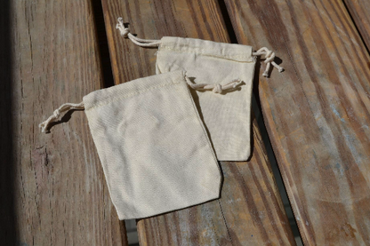 8x10 Inches Reusable Eco-Friendly Double Drawstring Cotton CANVAS Bags Natural Color